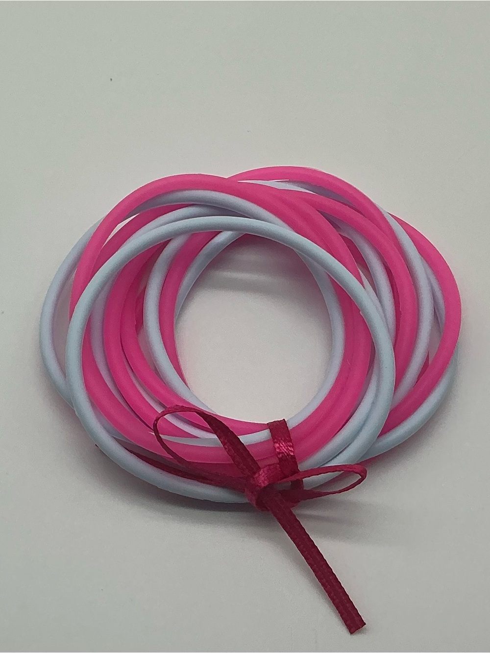 Set of 12 Pink and Pastel Blue Jelly Bracelets